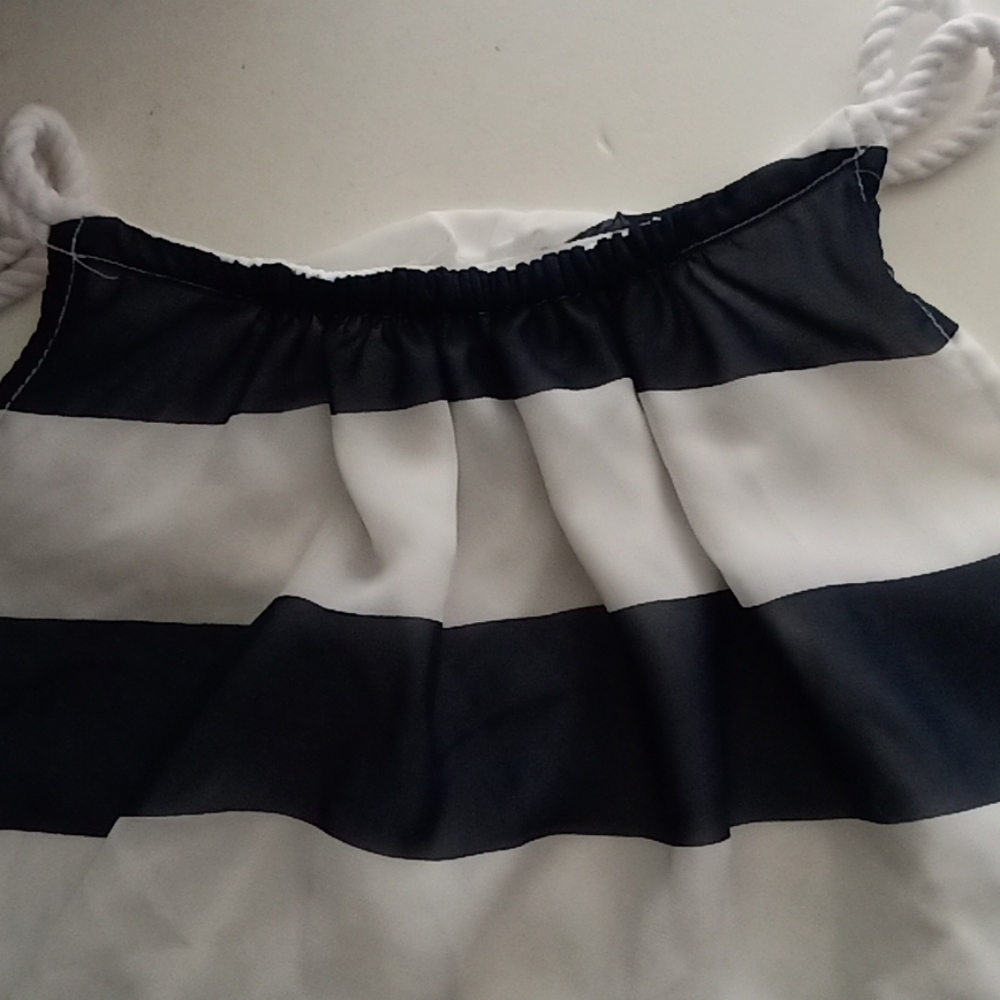 Navy blue and white beach dress